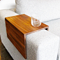 Use leftover pieces of wood to wrap around your couch or chair arm for a customized mini tray to hold your drinks.
