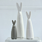 创意兔子摆设欧式现代简约陶瓷 时尚电视柜摆件居家装饰品摆设的图片