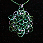 Green and Black Ice Large Pendant by Ichi