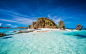 General 1920x1200 nature landscape island beach Philippines tropical rock sand turquoise sea water summer mountain clouds