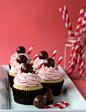 Strawberry Malt Cupcakes: 