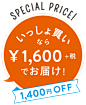 いっしょ買いなら¥1,600+税でお届け！1,400円OFF