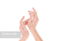 女性手做手势,female hands making gesture, isolated on white - 图虫创意-全球领先正版素材库-Adobe Stock中国独家合作伙伴