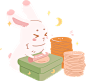 中秋节可爱兔子插画-兔子