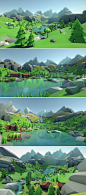 Lowpoly Style Alpine Woodlands Environment Build your own…