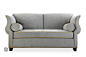 TALMD新中式风格 高档简约布艺软包时尚铆钉实木雕刻休闲沙发 双人沙发定制 959-35