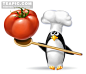 高清厨师企鹅图片#高清厨师企鹅##厨师##厨师帽##勺子##企鹅##卡通##3D设计##设计##番茄##西红柿#