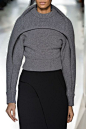 Sculptural Knitwear - grey contoured sweater - curved shapes; 3D fashion construction // Balenciaga fw14