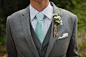 grey and mint - simple boutonnière