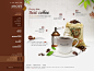 棕色咖啡馆网页设计PSD分层 psd素材下载