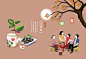 Chinese Mid-Autumn Festival : The illustration of Chinese Mid-Autumn Festival for www.benlai.com