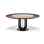 soho ker-wood | news : soho ker-wood | news - Table with base in titanium (GFM11), graphite (GFM69) or black (GFM73) embossed lacquered steel. Top in Canaletto walnut (NC) or burned oak (RB) with insert in ceramic Marmi Calacatta (KM01), Alabastro (KM02),