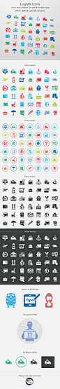 Logistic Icons : 4 Highly organized layers PSD files 64×64,128×128,256×256,512×512Fully editable, customizable AI, EPS, and PSD files4 Different versions – color, circle, black, white