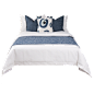 样板房间床上用品现代简约蓝色儿童房男孩房软装床品高档布艺软饰-淘宝网