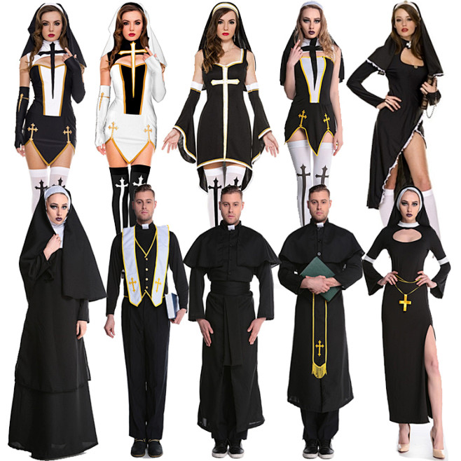 年会服装成人修女服装话剧圣母玛利亚耶稣神...