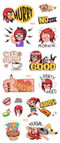 VIBER sticker set 1, Zoe : this is the 1st sticker set I designed for Viber's new sticker market a few months ago, now it's out for everybody to download so I can finally post it! I hope you like it, it's been very fun to work on! :D