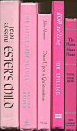 Shades of Pink Books, set of 5, baby pink and hot pink decor for library, wedding, office, photo prop, staging