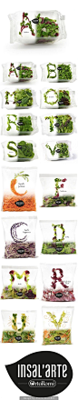 pinterest.com/fra411 #packaging #typographic - Insal’arte beautiful salad packages: 