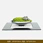 新中式盆景仿真花绿植端景台客厅酒店洽谈茶室桌面苔藓小盆栽摆件-淘宝网
