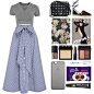 A fashion look from April 2016 featuring a line skirt, Topshop and black sandals. Browse and shop related looks.