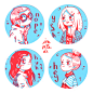 Shy Girls Sticker Set by Iraville