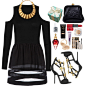 A fashion look from December 2013 featuring black shirt, a-line skirt and black shoes. Browse and shop related looks.