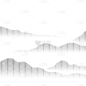 纹理通用黑色线条山水元素素材