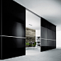 aluminium frame and black glossy lacquered glass