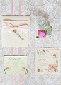Floral and lace wedding invitations. #invites #paper goods