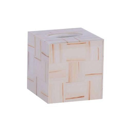 白色仿牛角正方形纸巾盒