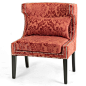 出口美式工作室沙发椅摩登混搭风格红色提花布艺软包带抱枕休闲椅 原创 设计 新款 2013