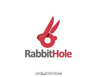 动物兔子圆形logo