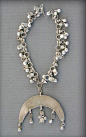 Africa | Silver Bedouin necklace, from Nubia or Sudan.  Low grade silver alloy. ca. mid 20th century | See similar sample in  " Enchanted Jewelry of Egypt " by Azza Fahmy, p.147 and 157. | 140$ ~ Sold