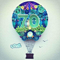 衍纸做成的热气球---土耳其艺术家Sena Runa - 视觉中国设计师社区