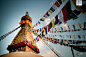 Tibetan Buddhist Prayer Flags stupa Boudnath