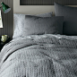 Organic Braided Matelasse Duvet Cover + Shams - Feather Gray