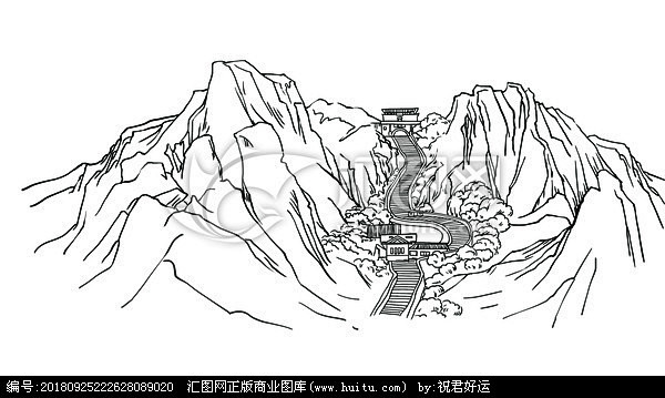 泰山插画泰山十八盘
