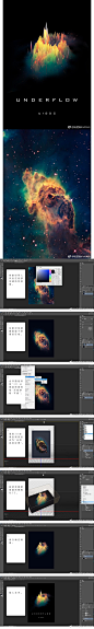 Photoshop 3D工具初体验： ps七步打造出简单炫酷的星辰山脉 #教程#