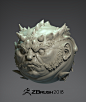 Zbrush 2018 Beta testing work, The King ball, Raul Garcia Latorre : The king ball was the second work I did along the Zbrush 2018 beta testing. It is a very simple symmetric work, but I could develop a little more my use of Sculptris Pro and snakehook in 