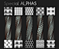 NR Special Alphas, Nacho Riesco Gostanza : Pack of 10 Tileables Alphas (1024x1024px), abstract, scales and weave effects.
Enjoy!
https://gumroad.com/l/fFKse