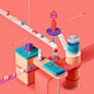 [米田/主动设计整理]3D Illustrations by Nuria Madrid & Cristian M. García : Barcelona-based artists Nuria Madrid and Cristian Malagón García created these eye-catching 3D artworks for Increment Magazine's latest issue, focused on energy, technology and the env