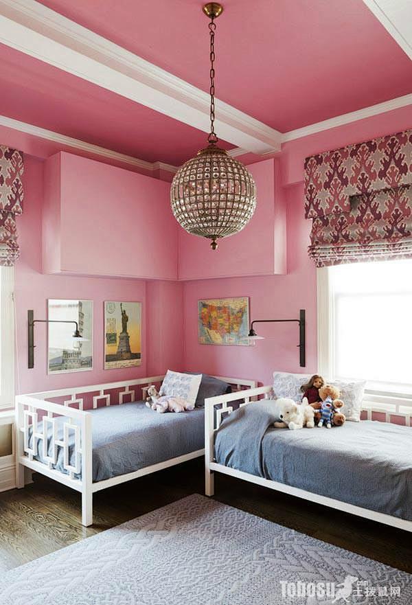 儿童卧室天花板装修效果图—土拨鼠装饰设计...