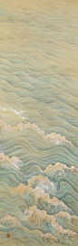 Painting of Waves ~ by Takata Kiseki ~ Mineral pigments on Silk