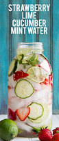 Strawberry Lime Cucumber Mint Water: