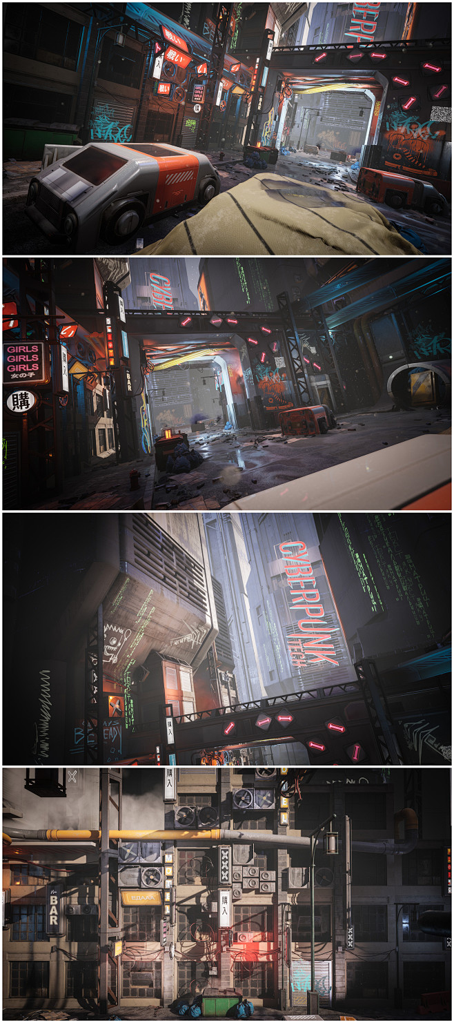 虚幻4 UE4废墟涂鸦废弃都市枪战现代 ...