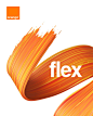 Orange Flex : For Orange Warsaw I developed a morphable brand sign / brand identity symbol of their new product: Orange Flex – a new kind of flexible subscription-based mobile plan that is manageable entirely through an app.