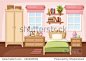 Bedroom interior. Vector illustration. 正版图片在线交易平台 - 海洛创意（HelloRF） - 站酷旗下品牌 - Shutterstock中国独家合作伙伴