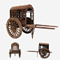 古代马车模型高清素材 产品实物 家居摆件 工艺品 木质 免抠png 设计图片 免费下载