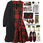 A fashion look from December 2014 featuring wool dress, collarless coat and plaid purse. Browse and shop related looks.