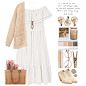 A fashion look from March 2017 featuring white off shoulder dress, mohair cardigans and western mules. Browse and shop related looks.